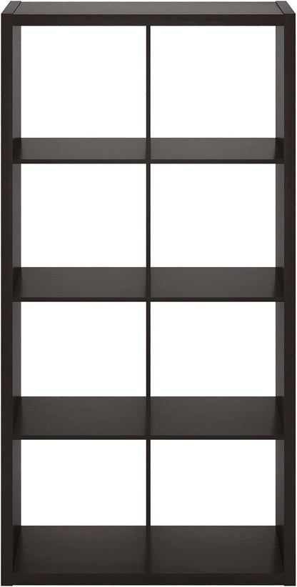 8-Cube Bookshelf, Reversible Open Storage Bookcase, Modern Display Organizer Shelf for Living Room, Bedroom & Home Office