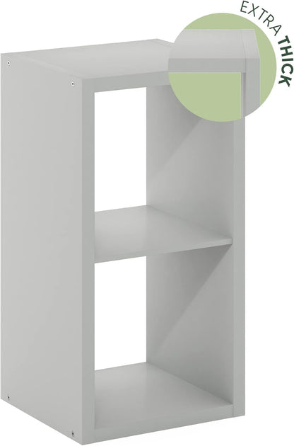 2-Cube Open Bookshelf, Compact Modern Storage Bookcase, Small Display Shelf for Living Room, Bedroom & Home Office