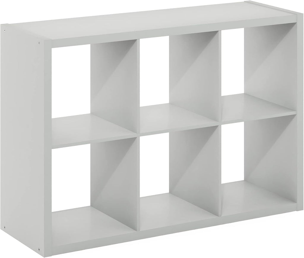 6-Cube Bookshelf, Reversible Open Display Bookcase, Modern Storage Organizer Shelf for Living Room, Bedroom & Home Office