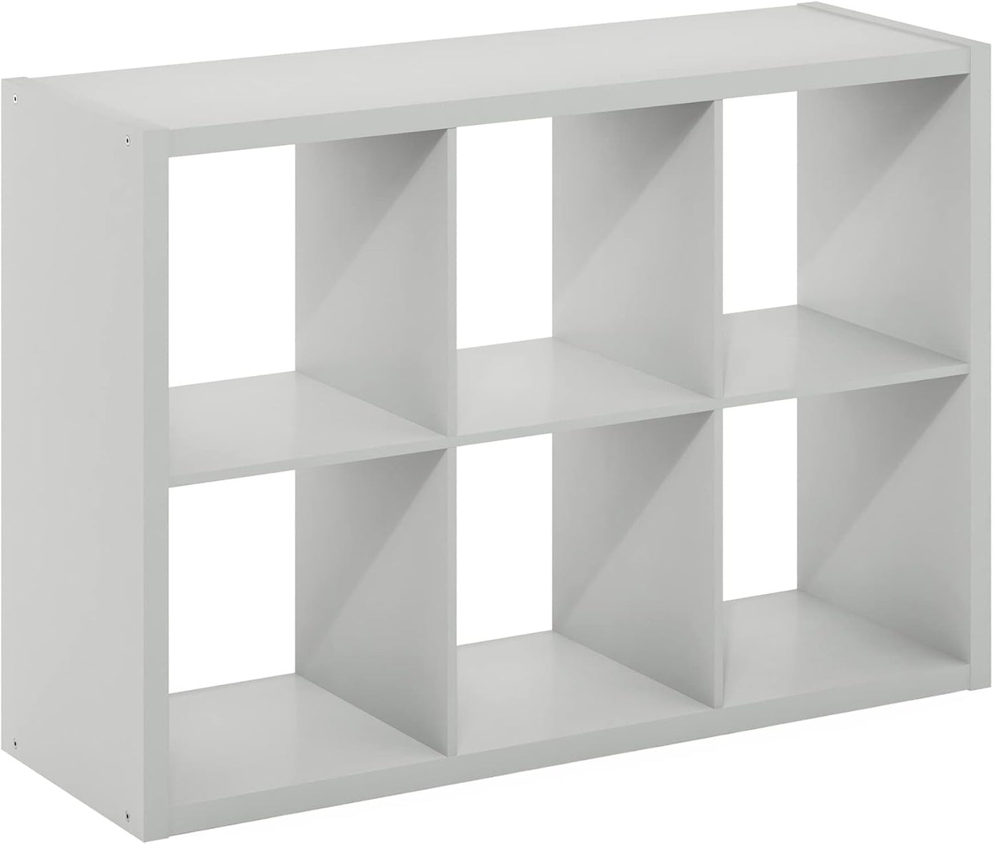 6-Cube Bookshelf, Reversible Open Display Bookcase, Modern Storage Organizer Shelf for Living Room, Bedroom & Home Office