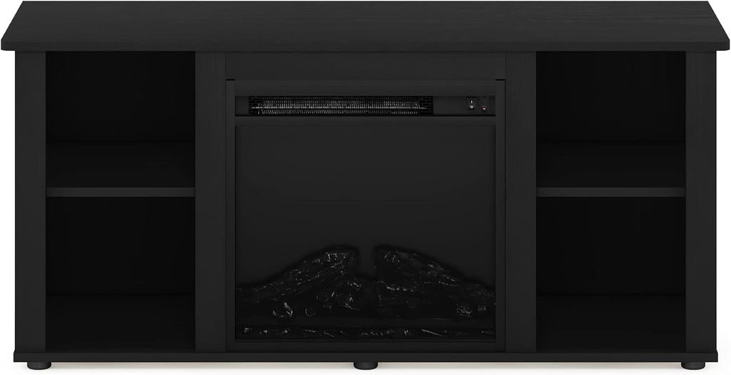 TV Stand with Electric Fireplace, Modern Entertainment Center with LED Flame, Storage TV Console for Living Room & Bedroom