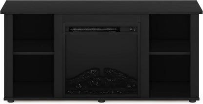 TV Stand with Electric Fireplace, Modern Entertainment Center with LED Flame, Storage TV Console for Living Room & Bedroom