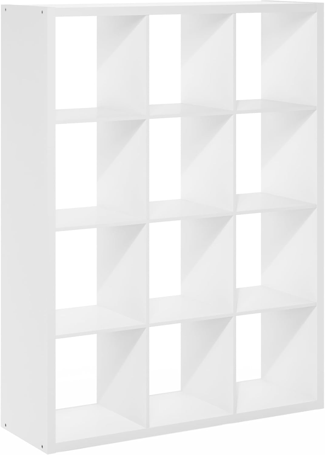 12-Cube Bookshelf, Reversible Open Display Bookcase, Modern Large Storage Organizer Shelf for Living Room, Bedroom & Home Office