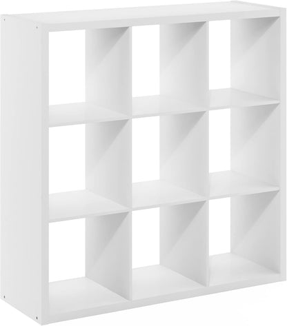 9-Cube Bookshelf, Reversible Open Storage Bookcase, Modern Cube Organizer Shelf for Living Room, Bedroom & Home Office