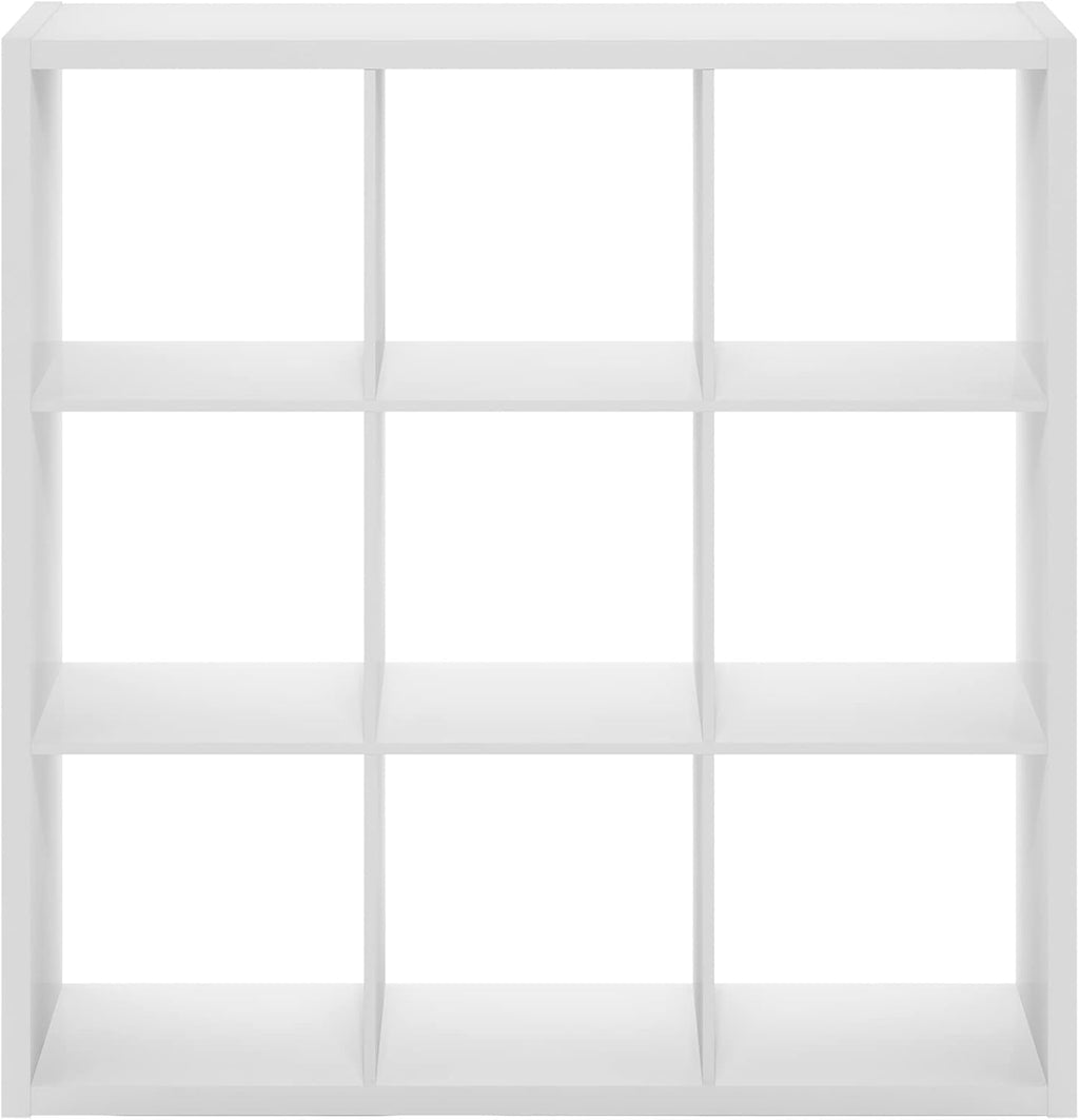 9-Cube Bookshelf, Reversible Open Storage Bookcase, Modern Cube Organizer Shelf for Living Room, Bedroom & Home Office