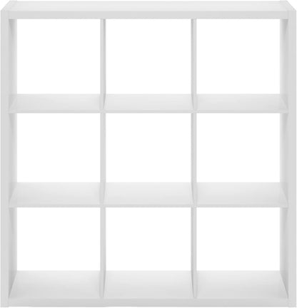 9-Cube Bookshelf, Reversible Open Storage Bookcase, Modern Cube Organizer Shelf for Living Room, Bedroom & Home Office