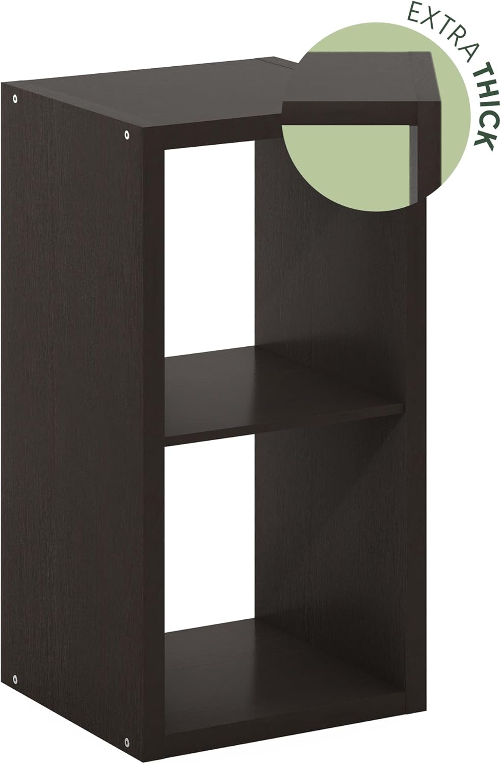 2-Cube Bookshelf, Modern Open Display Storage Shelf, Compact Bookcase for Living Room, Bedroom & Home Office