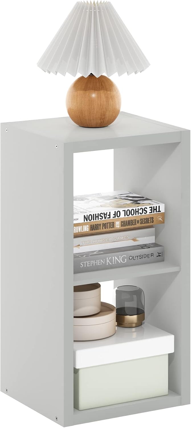 2-Cube Open Bookshelf, Compact Modern Storage Bookcase, Small Display Shelf for Living Room, Bedroom & Home Office