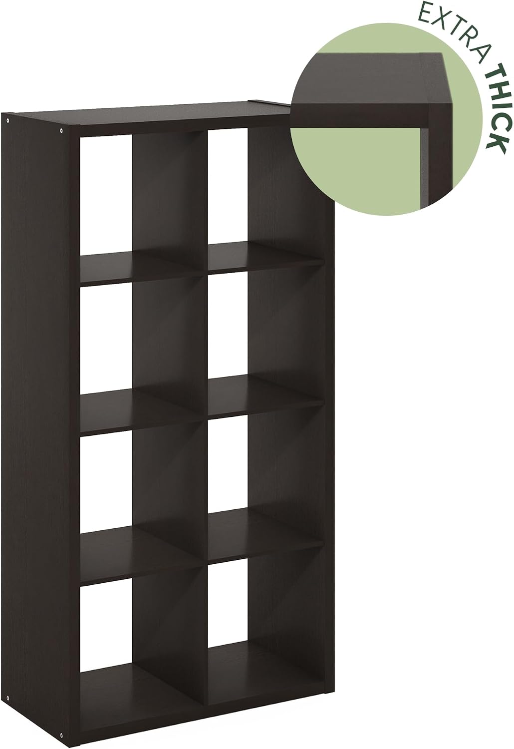 8-Cube Bookshelf, Reversible Open Storage Bookcase, Modern Display Organizer Shelf for Living Room, Bedroom & Home Office