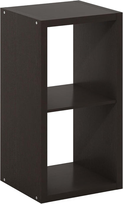 2-Cube Bookshelf, Modern Open Display Storage Shelf, Compact Bookcase for Living Room, Bedroom & Home Office