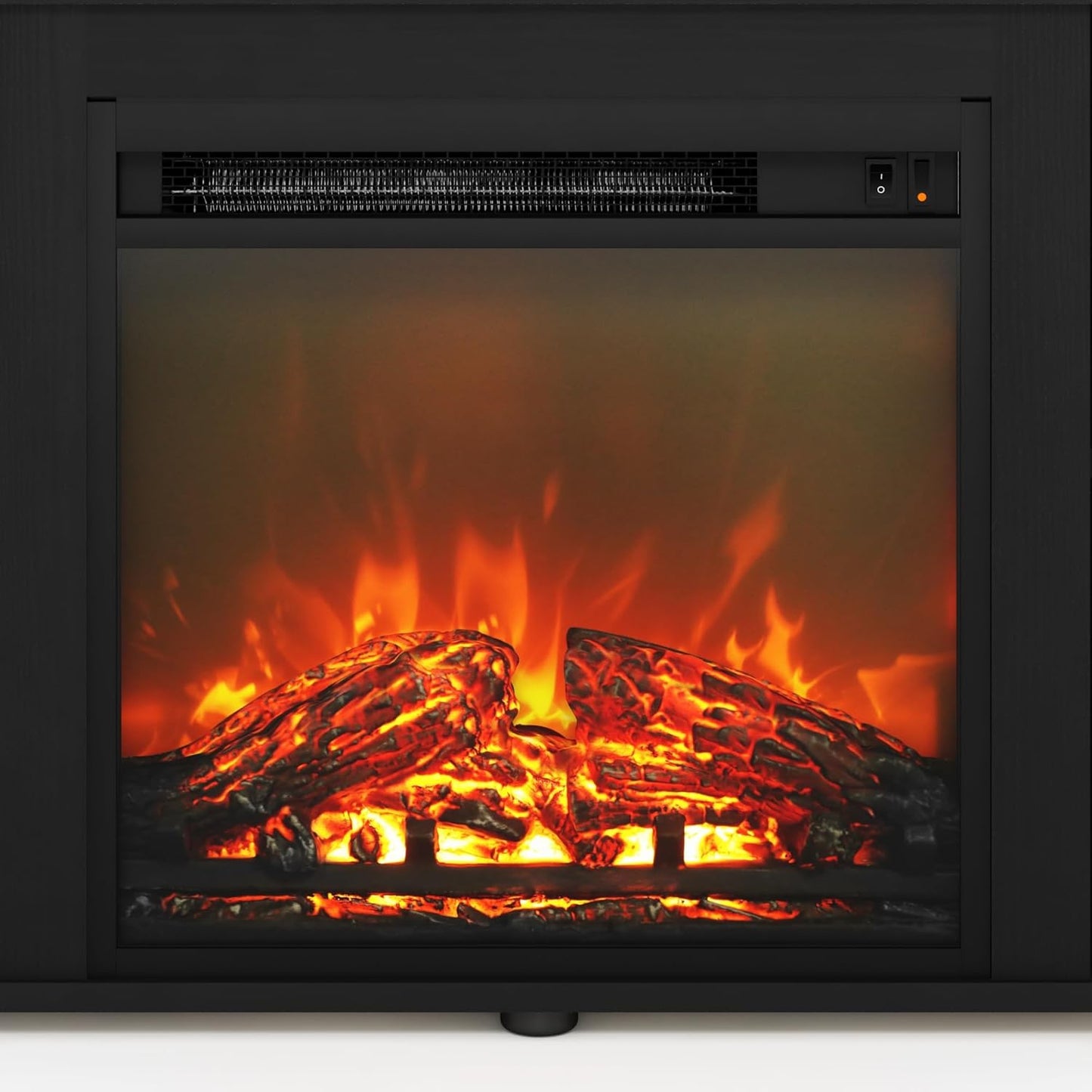 TV Stand with Electric Fireplace, Modern Entertainment Center with LED Flame, Storage TV Console for Living Room & Bedroom