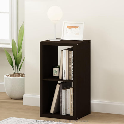 2-Cube Bookshelf, Modern Open Display Storage Shelf, Compact Bookcase for Living Room, Bedroom & Home Office